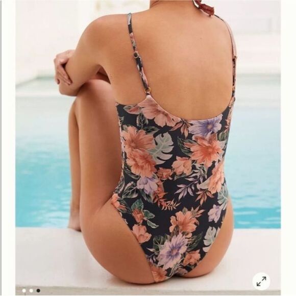 Not available! Anthropologie L Space Topanga Lace Up One Piece Swimsuit 6 - Picture 3 of 8